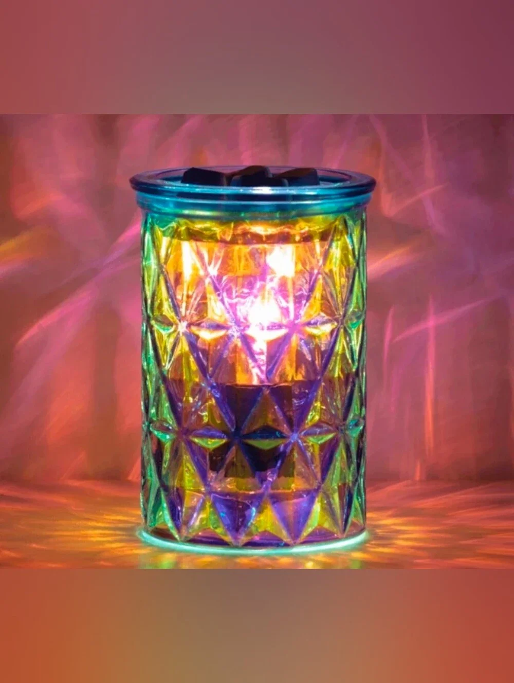 Prismatic Glass Wax Warmer Geometric • Retired BNIB
